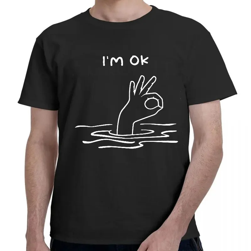 Camisetas para hombre, camisetas divertidas con estampado I'm Fine, camiseta de verano para hombre, camisetas informales