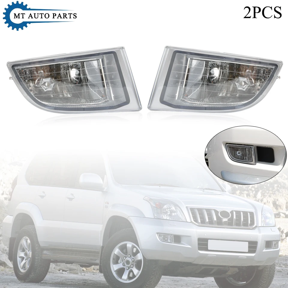 

MTAP 2PCS Front Bumper Fog Light Fog Lamp For TOYOTA LAND CRUISER PRADO 120 Series 2700 4000 LC120 2002-2009 Foglamp