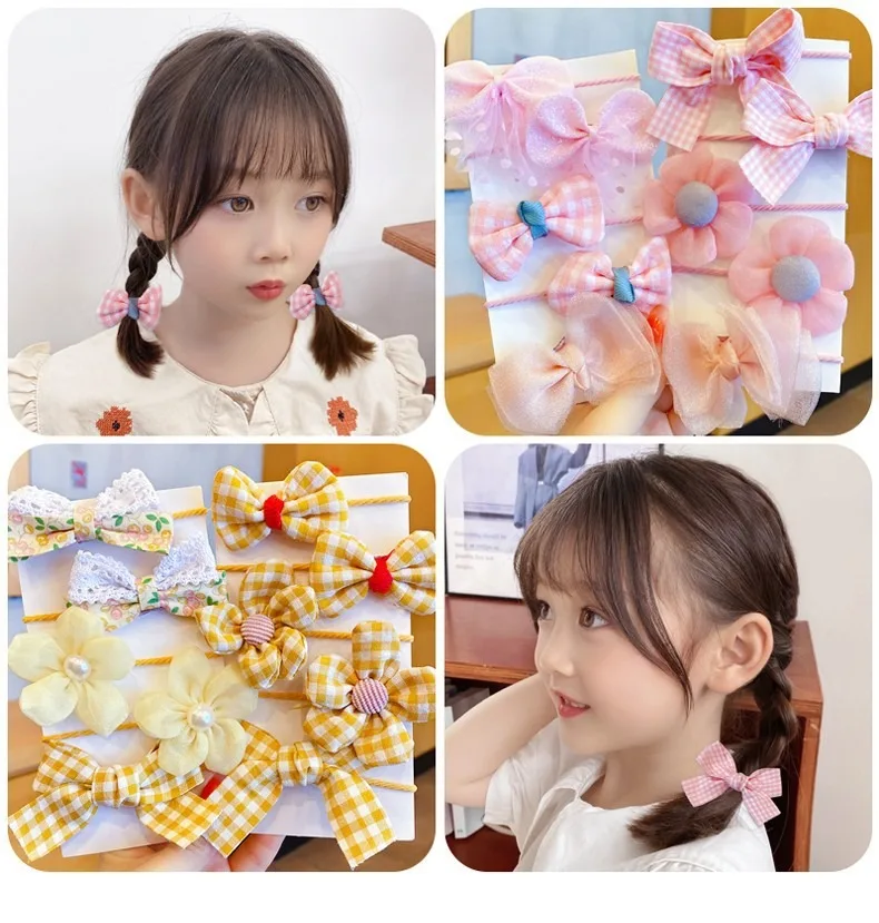 10 Stück Haarschmuck Mädchen Scrunchies Ästhetische Lacos De Cabelo Infantil Bands Kinder Bandeaux Elastiquec Stirnbänder Bänder Niedlich – Detail 2
