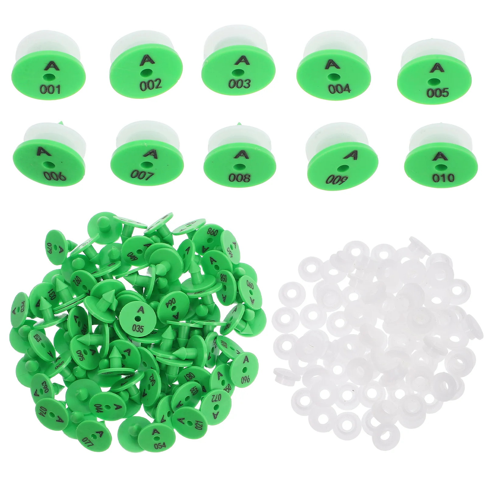 

100pcs Rabbit Ear Tags for Dogs Cattle Small Animals Bright Numbered Identification Markers Farm Animal Tagging Accessories
