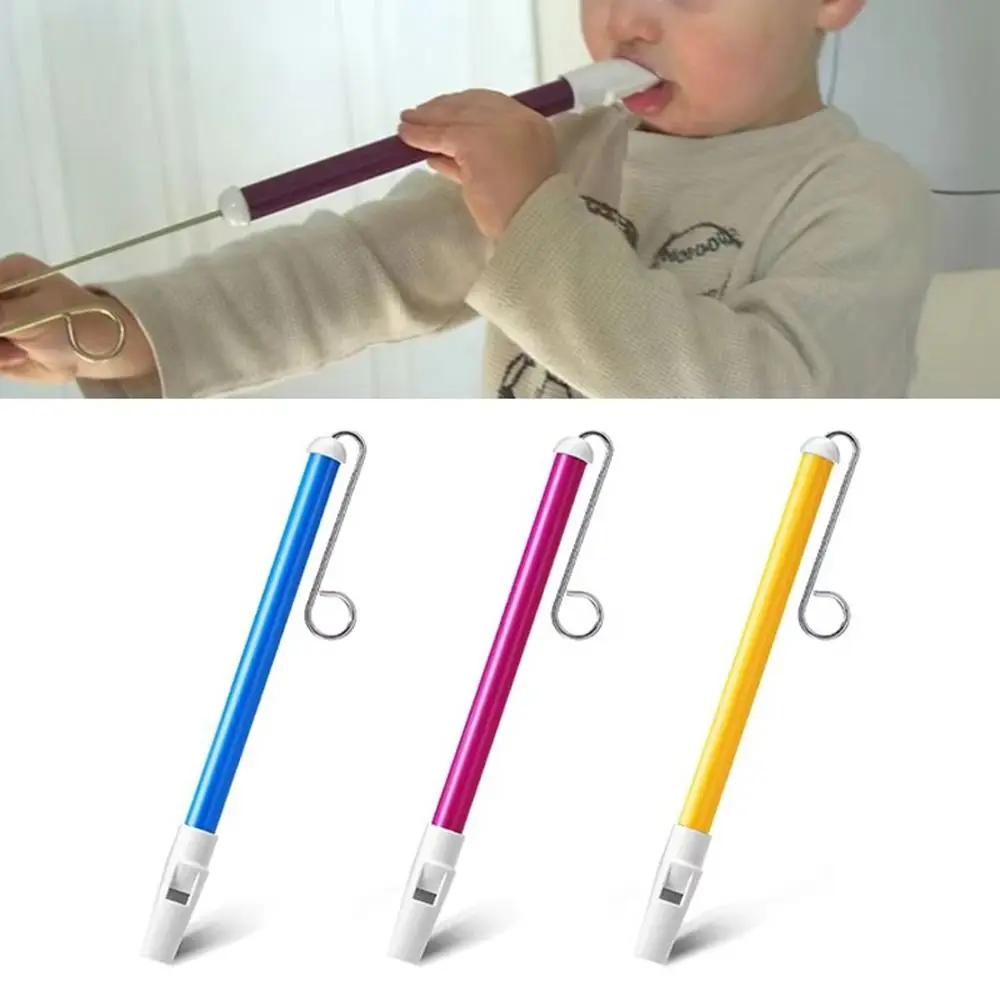 Classic Slide Whistle Toy Funny ABS + Stainless Steel Blowing Flute with Steel Sliding Rod Playing Musical Instrument Funny Gift