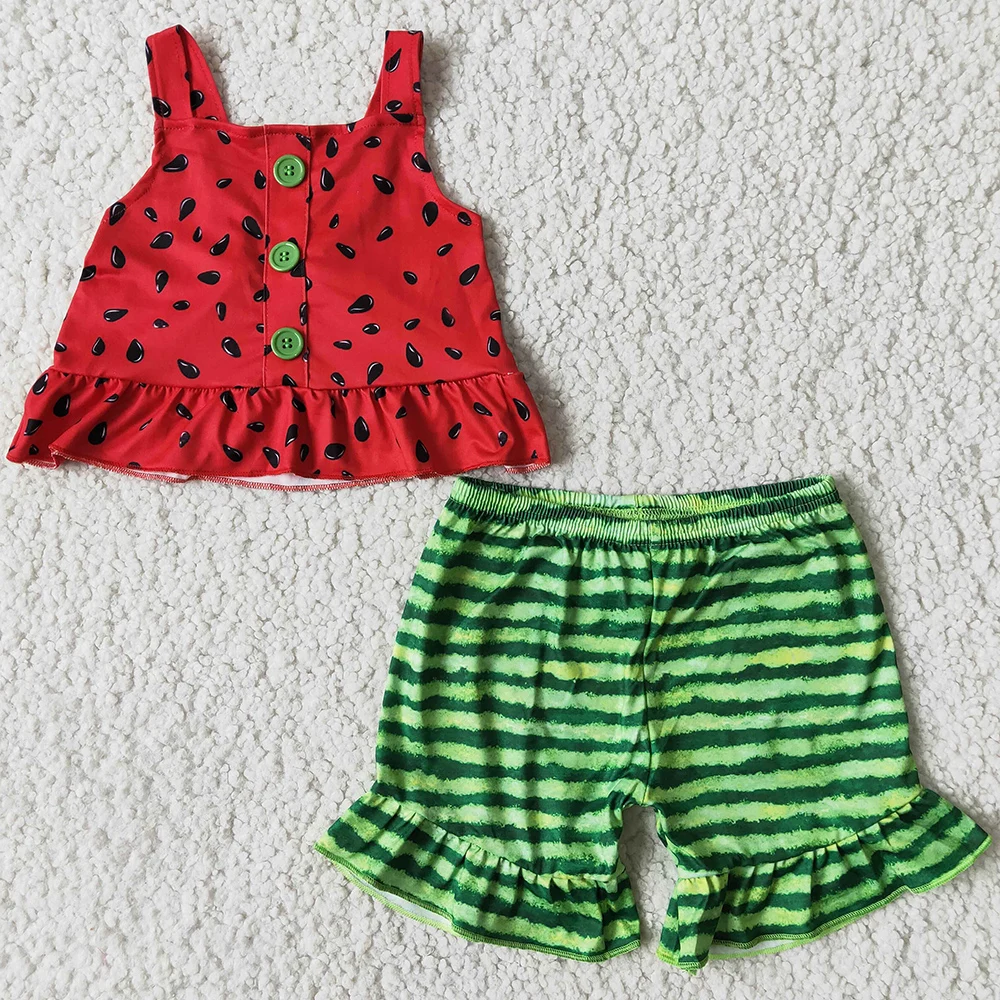 

New Arrival Baby Girl Clothes Set Watermelon Cute Little Girls Summer Clothing Fashion Kids Clothes Boutique Outfits Wholesale