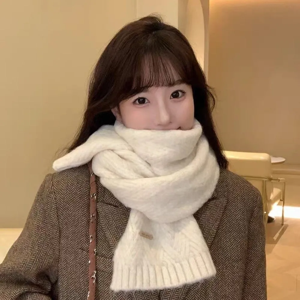 

Korean Style Thick Knit Scarf Warm Soft Muffler Imitation Cashmere Scarf Winter Scarf Autumn Winter