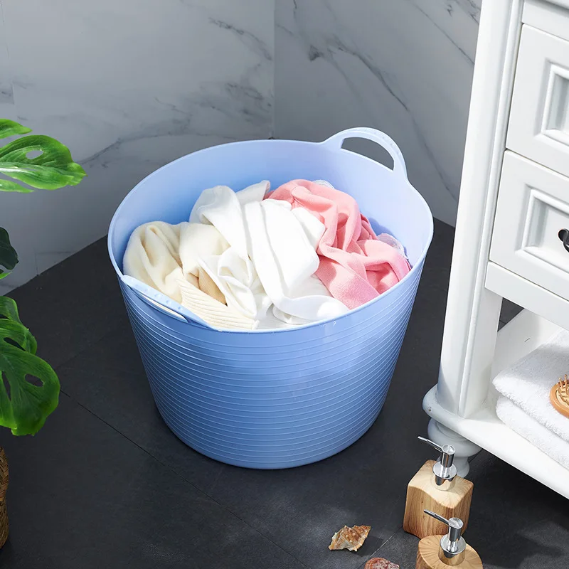

Large Capacity Laundry Hamper Home Use Dirty Clothes Basket Toy Storage Basket Baby Bath Bucket Water Storage Bucket