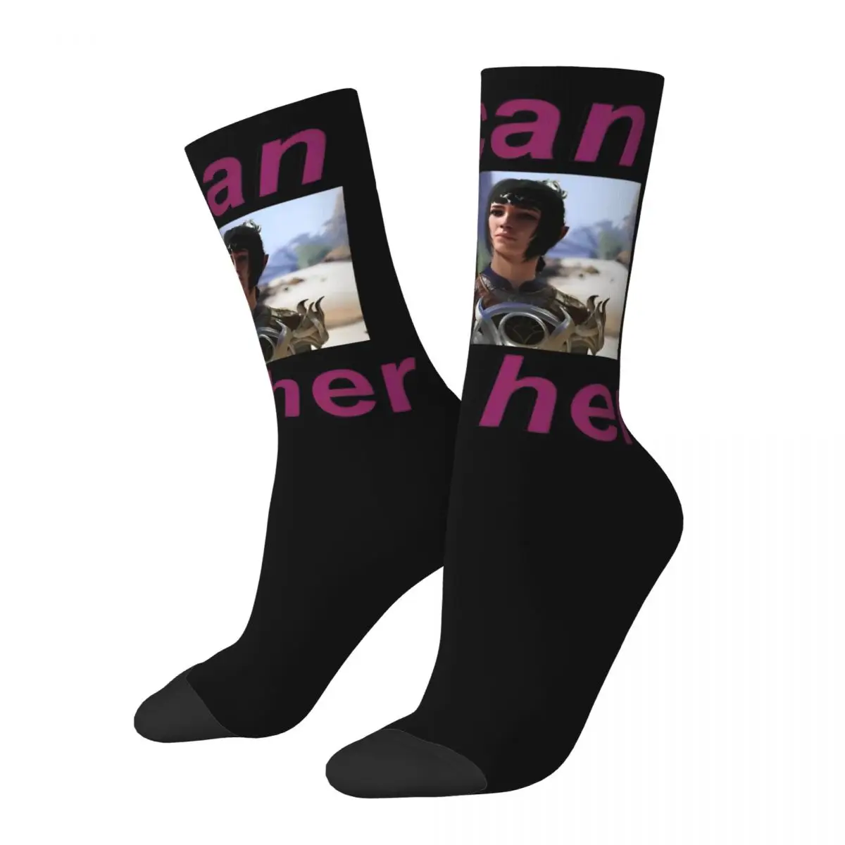 Baldurs Gate 3 Shadowheart Bootleg Socks Autumn Stockings Trendy Unisex Men High Quality Socks Custom Outdoor Sports Socks