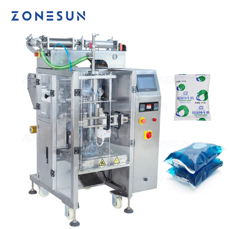 ZONESUN Automatic Liquid-Bag Beverage Bag Filling And Back Sealing Machine Vertical Form Packing Machine