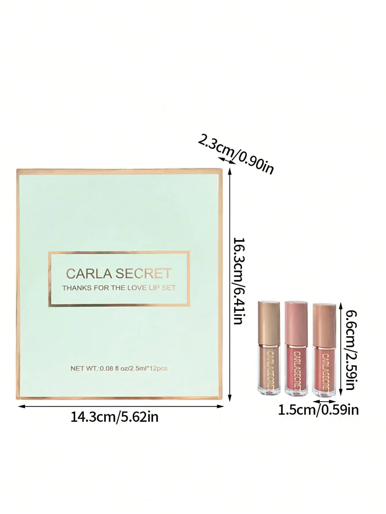 12-delige lipgloss en 12-delige liplinerset, niet-plakkerige cup lipgloss geschenkdoos, matte vloeibare lippenstiftset, lipgloss en lipverzorging