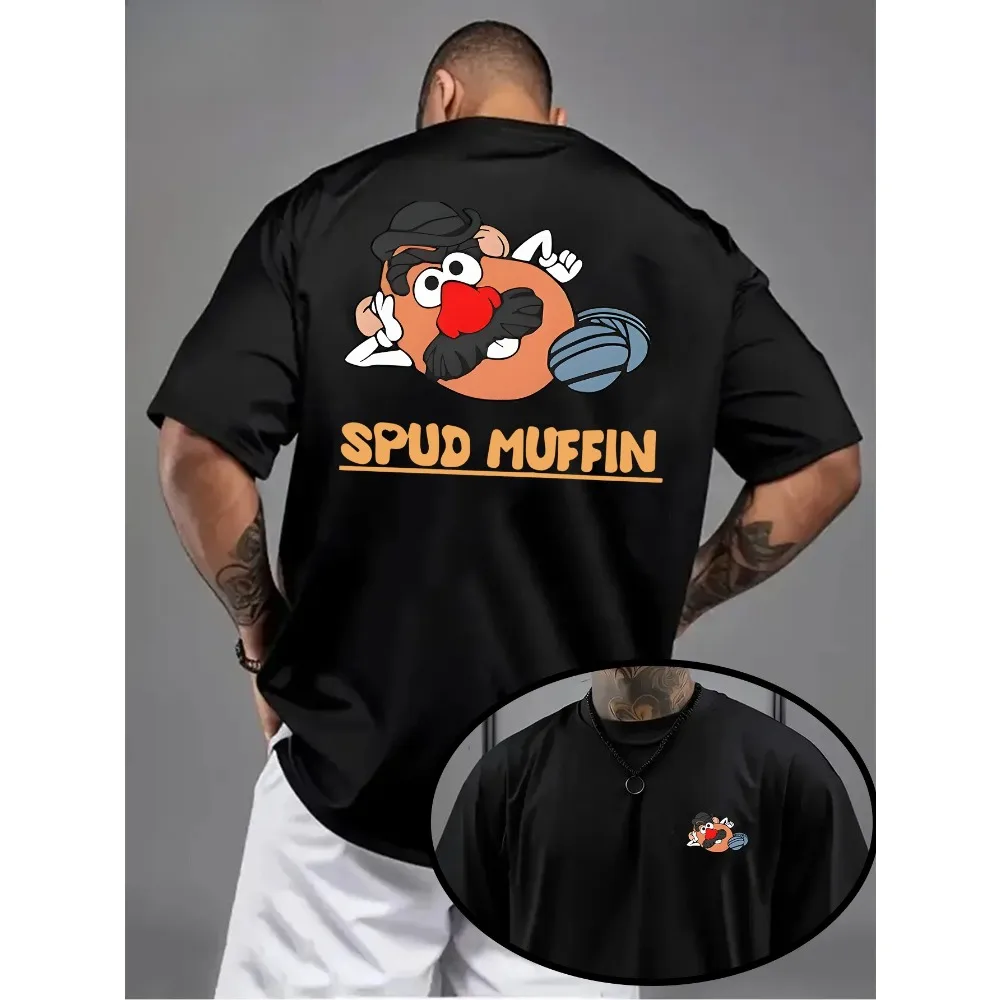 

Осенняя мужская хлопковая свободная футболка с короткими рукавами и короткими рукавами Disney Toy Story на тему ежедневного отдыха 2025 года