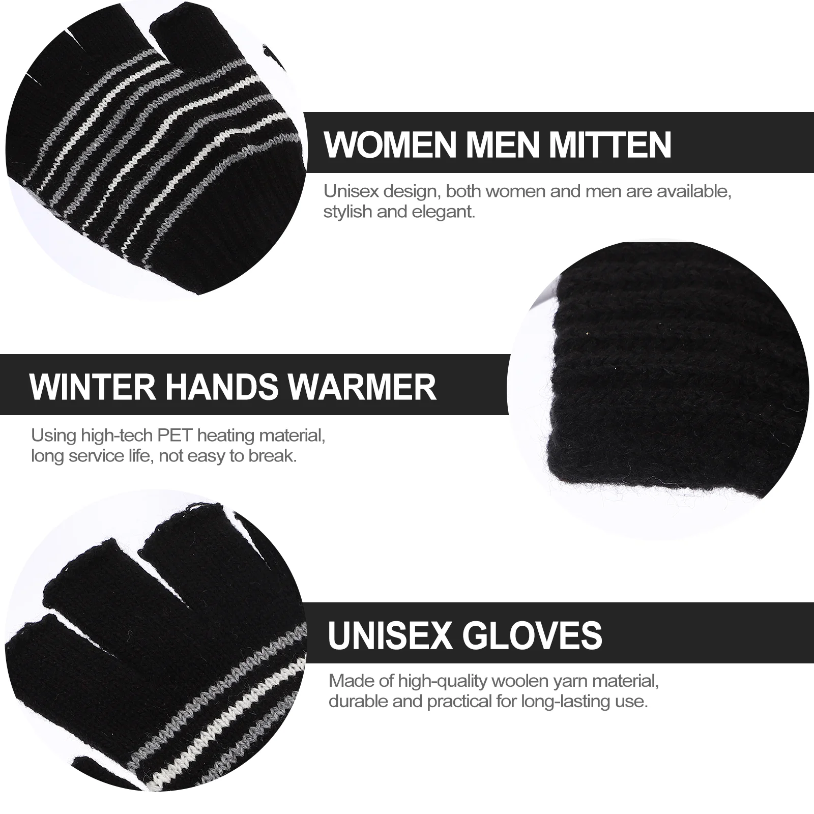 USB Heated Gloves Fingerless Winter Mitten Women Touch Screen Heating Electric Laptop Warm Knitting