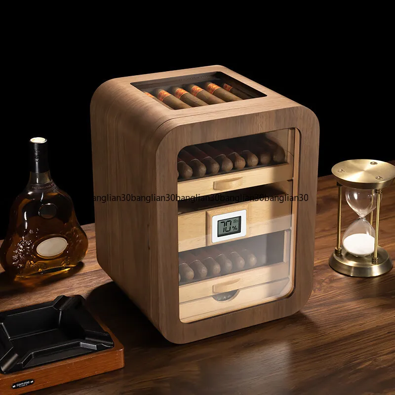 Mellow Cedar Wood Fashion Curved Ebony Light Luxury Moisturizing Box