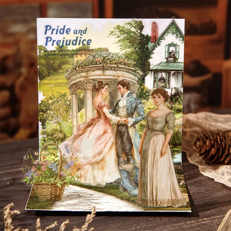 

1pack Book Handbook Series Literary Story Theme Sticker Character Collage 6 Designs Classic Literature Collection