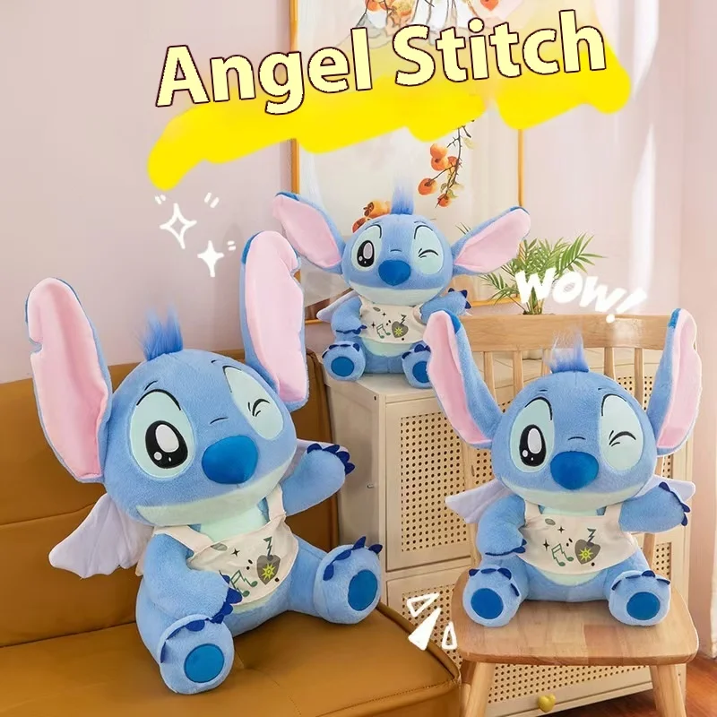 

Disney'S New Cartoon Angel Wink Stitch Plush Doll Toy Kawaii Stitch Doll Decorated With Plush Pillow Holiday Birthday Gift.