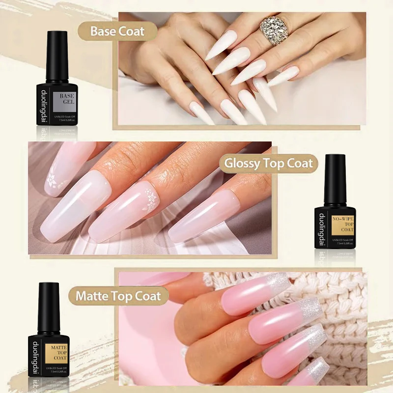 Nail Extension Gel Kit with 30ml Slip Solution, 12-Color Poly Nail Gel Polish Set with Base & Matte/Glossy Top Coats, Complete M