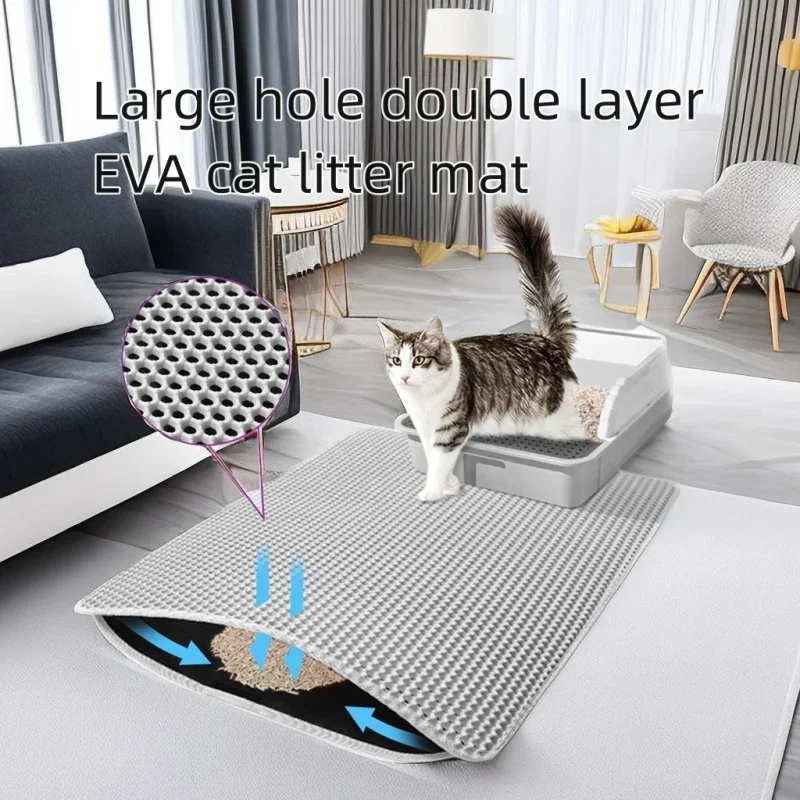 

cat accessories Double-layer Non-slip big Cat Litter Mat Pet Litter Box Filter MatWear Resistant Cat Litter Mat free shipping