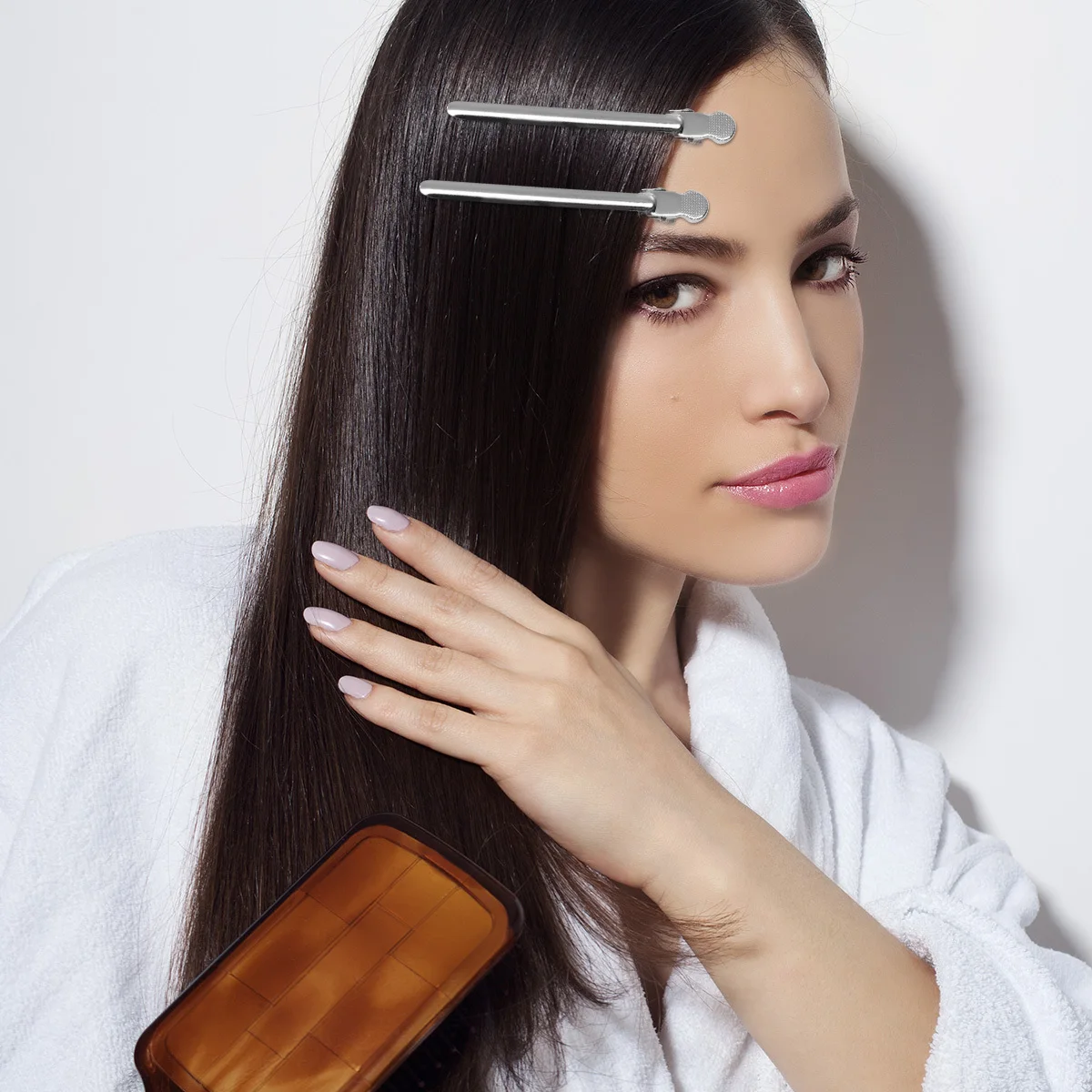 

12 шт., парикмахерские заколки из нержавеющей стали, заколки в виде утконоса, термостойкие для разделения волос, инструменты для стрижки волос