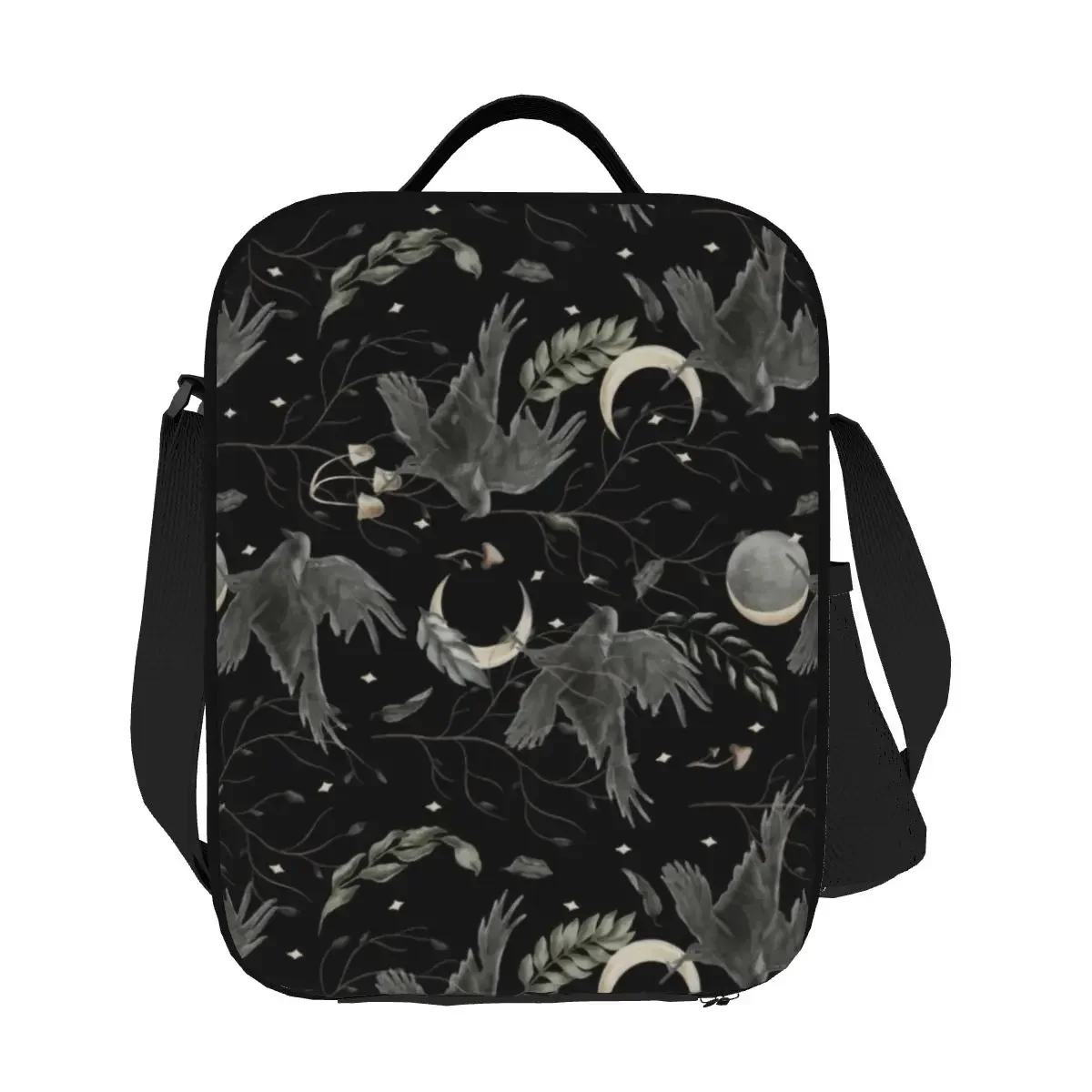 Crow Moon Resuable Lunch Box Halloween Spooky Witch Thermal Cooler Food Insulated Lunch Bag School Children Student