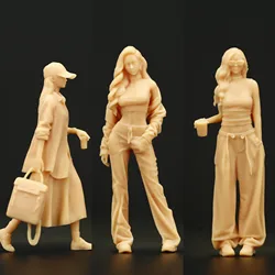 1/64 Figure Fashion Girl Model  3D Printing Resin  Miniature Figures Diorama Minifigures Garge Scenes DIY Craft Toys Collectible