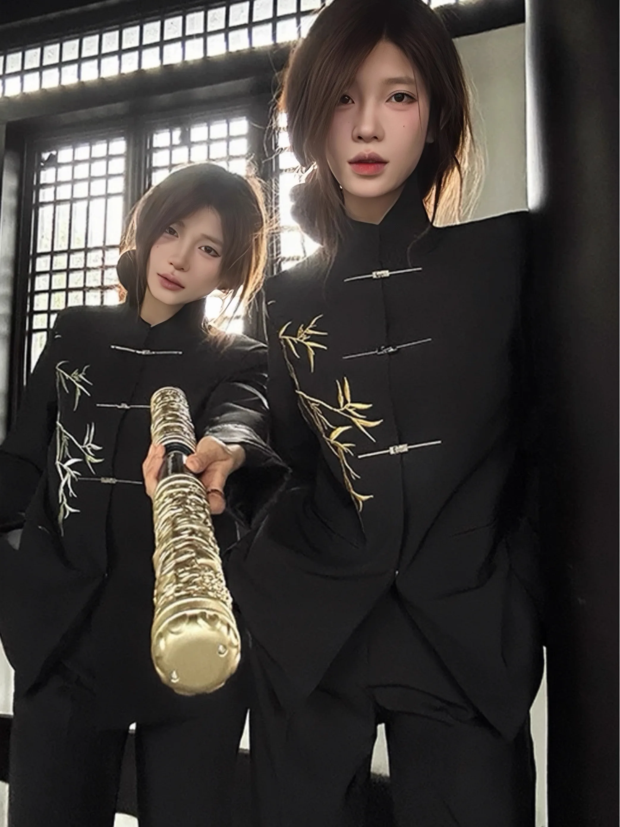 ชุดสูทปักลายไม้ไผ่สไตล์จีนแบบใหม่สำหรับผู้ชาย ปกตั้ง Zhongan Suit สไตล์ชาติพันธุ์แบบตะวันตก สำหรับฤดูใบไม้ร่วง