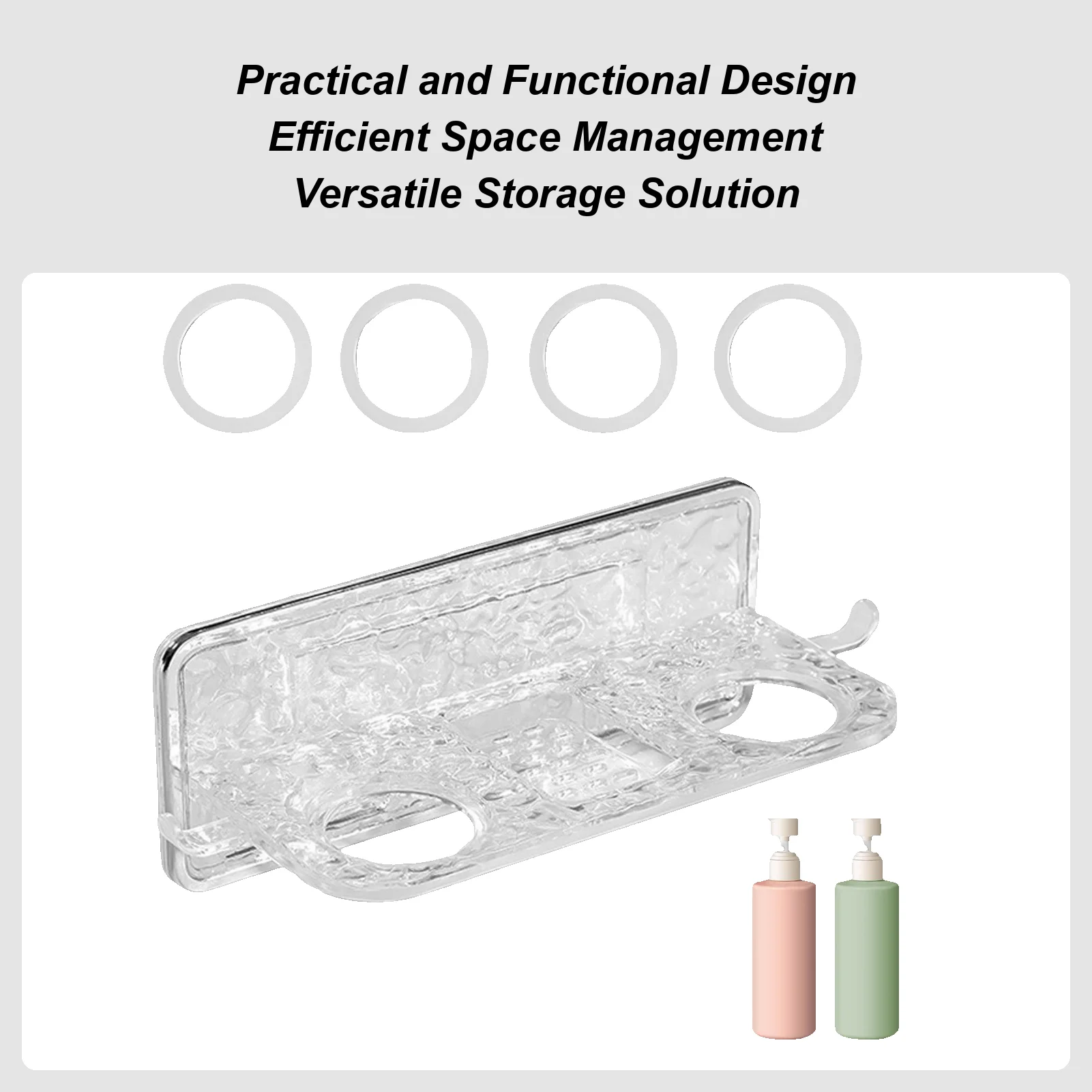 

Shower Gel Bottle Hook No Drilling Organizer Bracket Shampoo Dispenser Bottle Hook For Toiletries Rings Jewelry Earrings Home