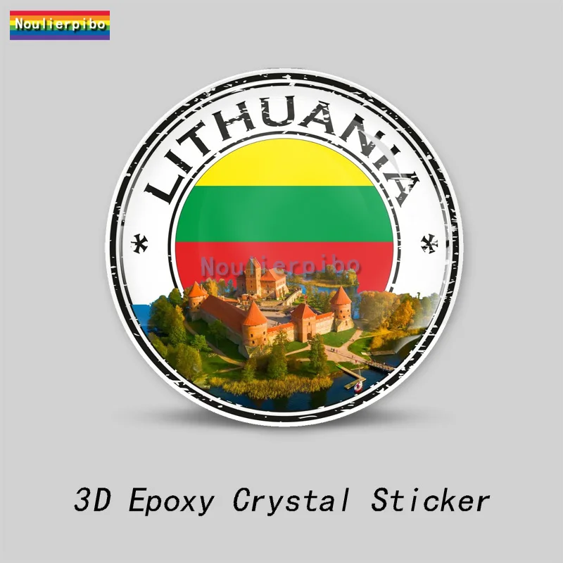 3D Epoxy Resin Car Dome Sticker Lithuania Flag Map Pvc Car Decoration Accessories Laptop Phone Vinyl Trolley Case Sticker