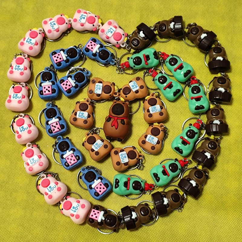 Caja ciega de figura de Capibara, 6 uds.-24 Uds., figuras de Capibara de Anime, llavero de muñeca, colgante, decoración, juguete para niños, regalo de Navidad