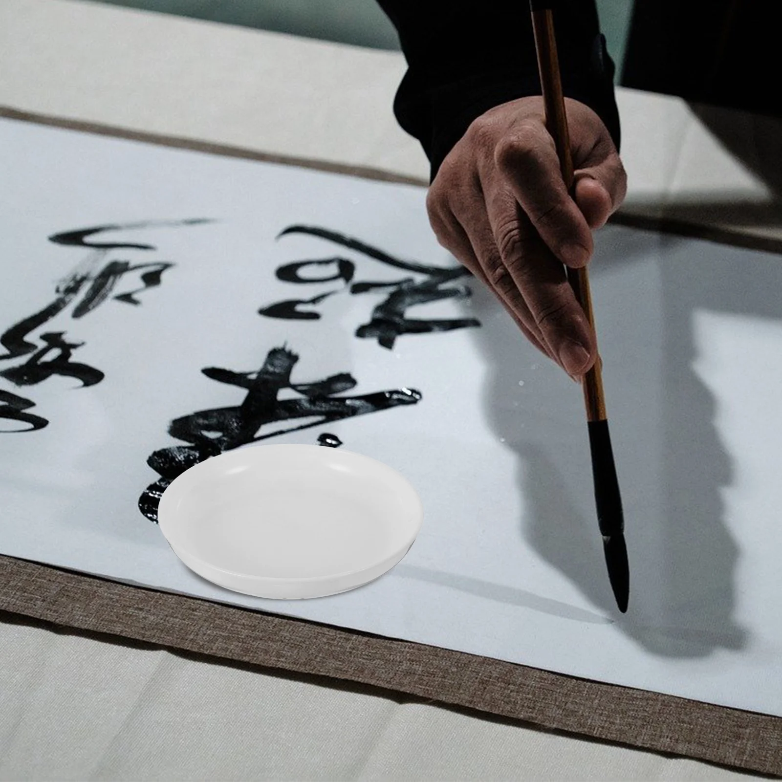 5Pcs Ink Dish Plastic Paint Plate Durable Calligraphy Brush Tray Student Water Plate Small Ink Dish Study Stationery