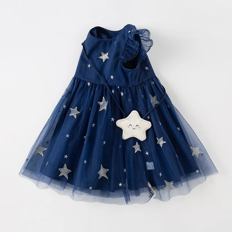 Dave Bella Summer Baby Girls Mesh princess Dress Fashion Party Dress Kids Girl Infant Lolita Star Ruffle Dress DB2235492