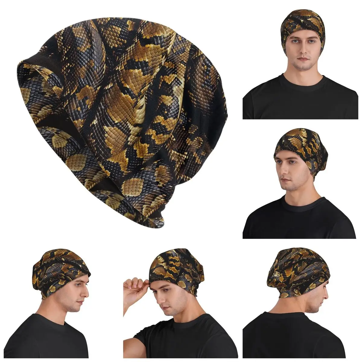 Snakes On A Train Skullies Beanies Hats Warm Autumn Winter Outdoor Cap Knitted Bonnet Caps for Unisex Adult