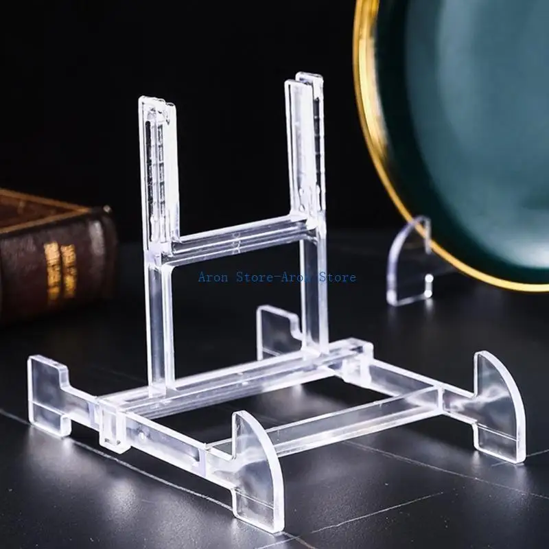

H3CF Pack of 10 Plastic Card Stands Clear Easel for Displaying Sports Cards Postcards Phones and Artworks Picture Frame Rack