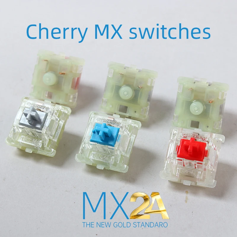 Original Cherry MX2A Mechanical Keyboard Switch Silver Red Black Blue Brown Silent Pink Switch Cherry Clear RGB Switch V2 Second