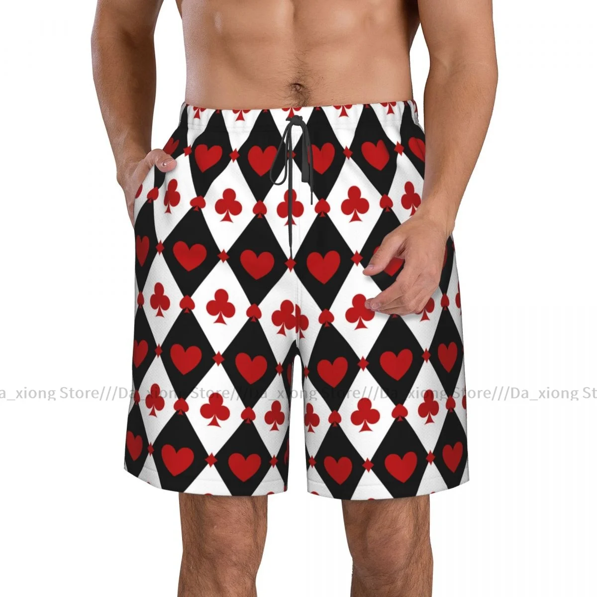 Poker Background Quick Dry Swimming Shorts For Men Swimwear Swimsuit Trunk Bathing Beach Wear