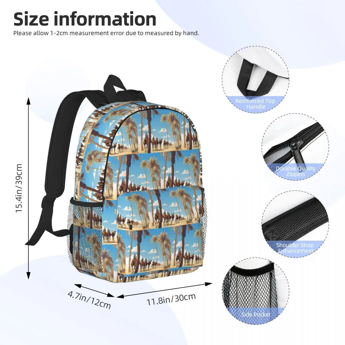 Caravan Under The Blue Sky Backpack Student Boys Girls BookBag Men Women School Bag Laptop Shoulder Bags