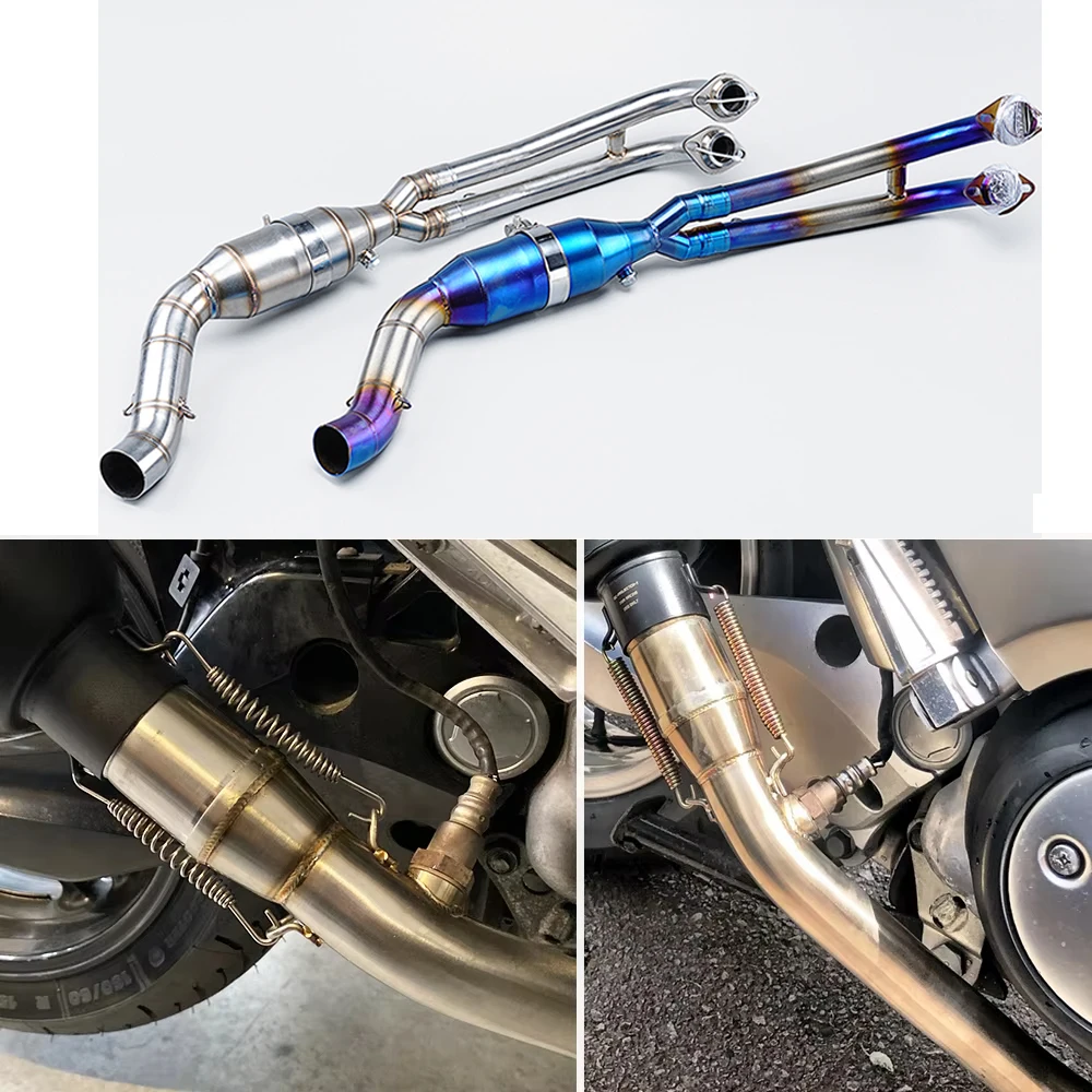 Slip-on-Motorrad-Auspuffanlage, Edelstahl-Vorderrohr aus Titanlegierung, 51 mm, für Yamaha TMAX 530 560 TMAX 530 Tmax 560 17–23