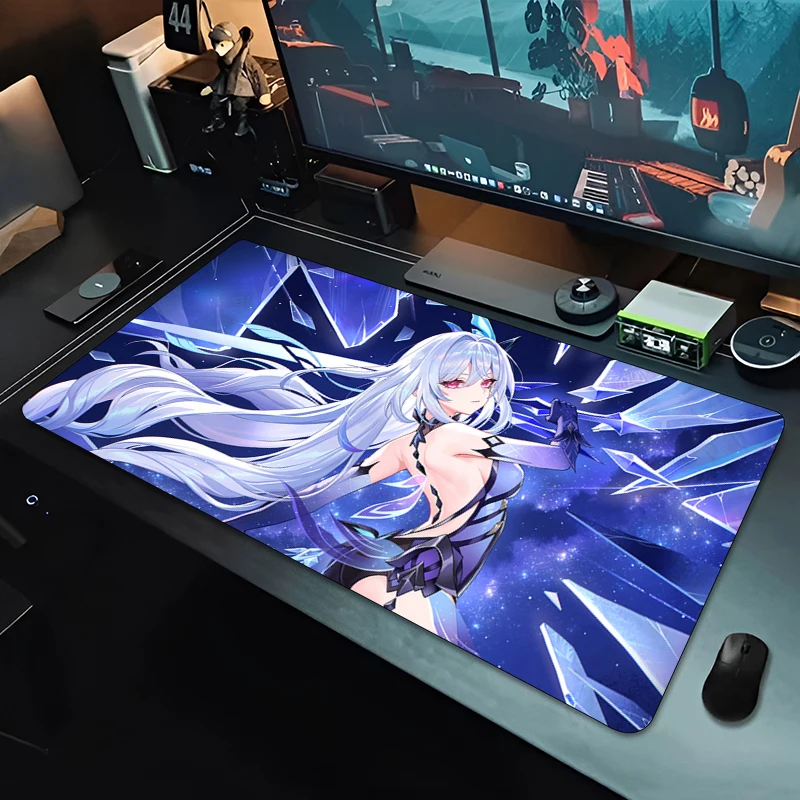 Genshin Impact Skirk Mousepad Office Computer Desk Mat Keyboard Mouse Pad Laptop Cushion Non-slip Deskpad PC Large game Mousepad