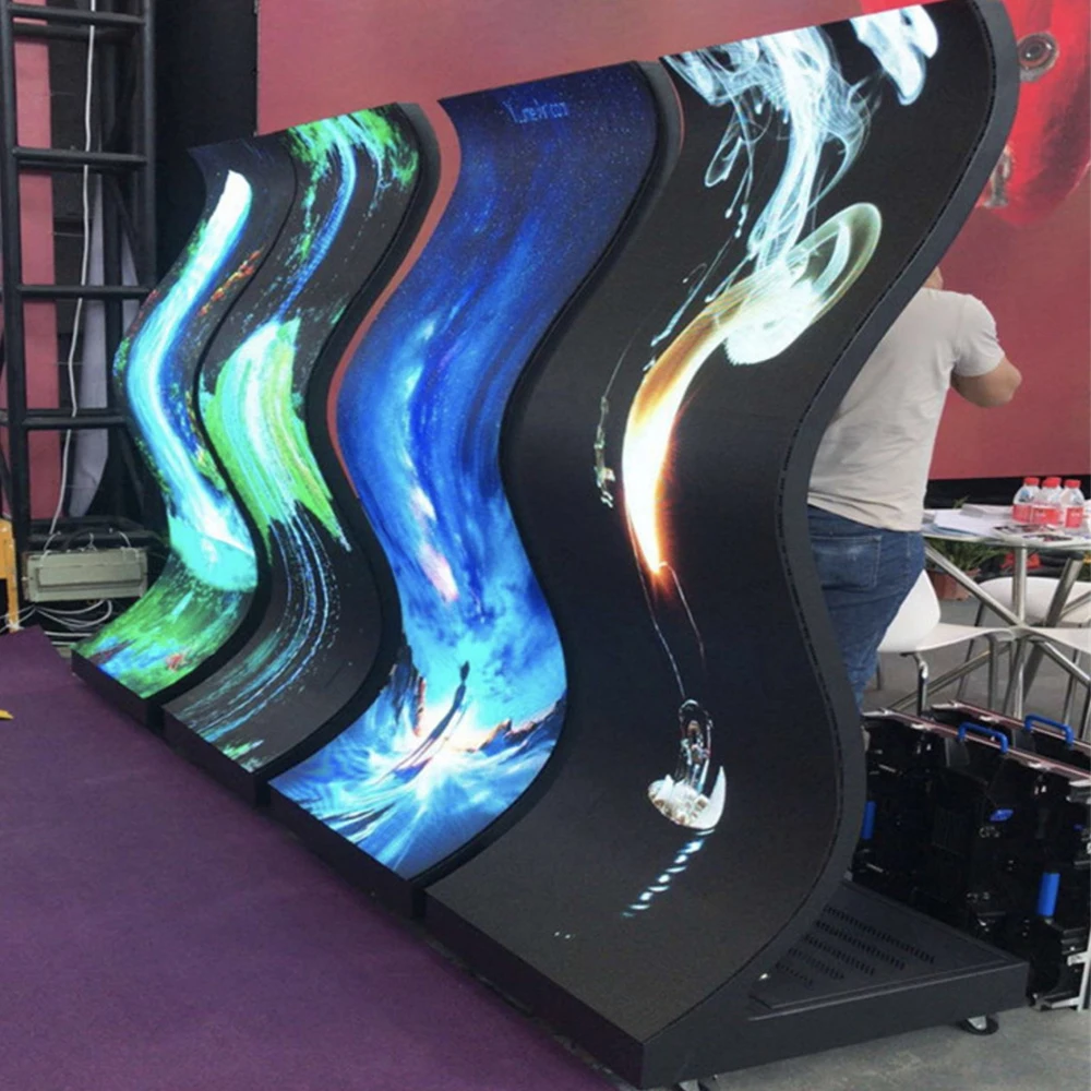 Soft Shape Smart Split Screen Spherical & Cube Light Emitting Diode Display Unique Creative Magic Indoor Lobby Screen