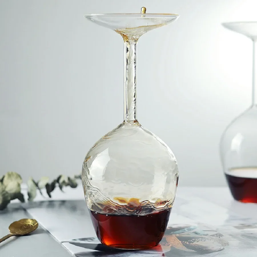 Unique 1pc 13.5oz Inverted Wine Glass,Ideal for Spirits & Cocktails, Home Bar and Restaurant ,Enhance Your Beverage Experience