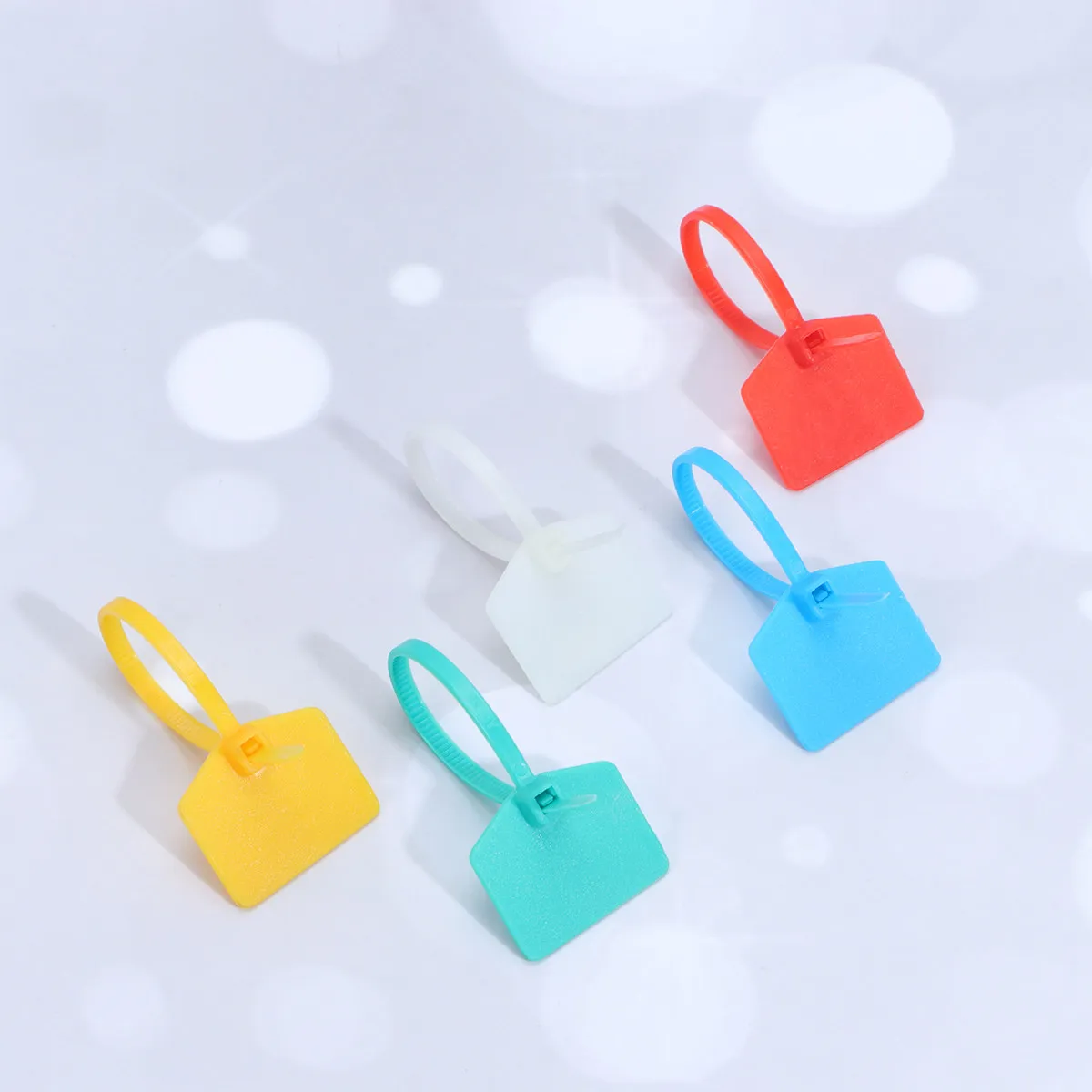 100Pcs Heavy Duty Self-Locking Nylon Cable Ties with Write-on Labels for Ethernet Network Power Cables Home Office Workshop Wire
