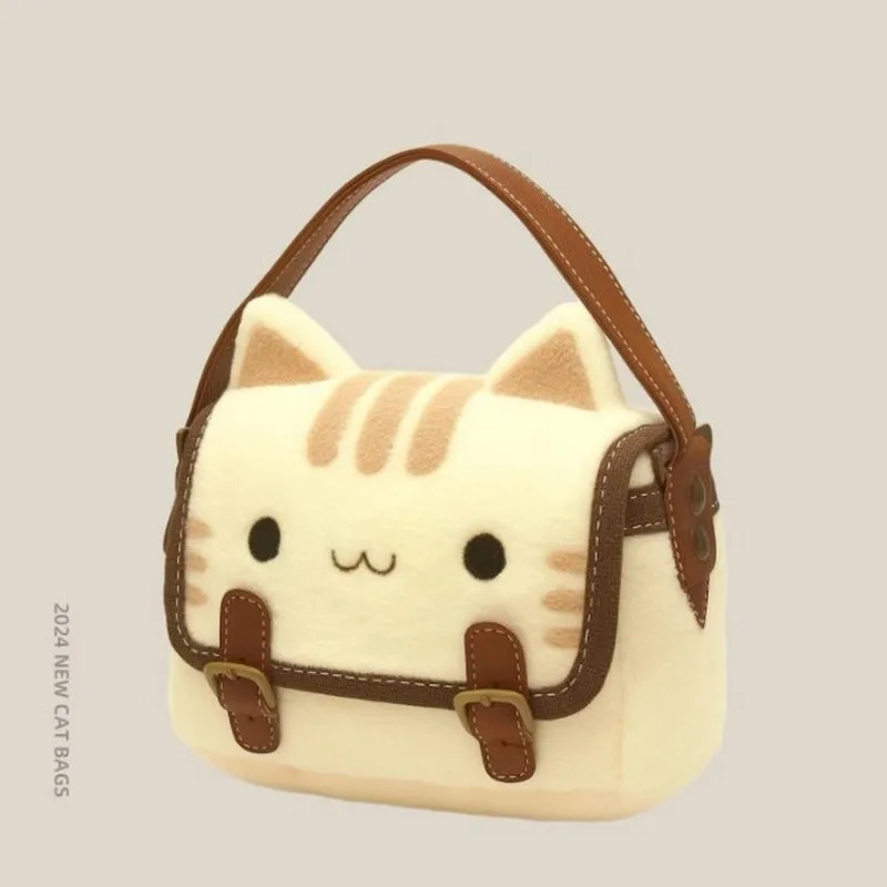 

2025 New Kitten Handbag Cute Clutch Bag Plush Backpack Furry Cat Bag Adorable Kitten Handbag For Woman Kids Cartoon