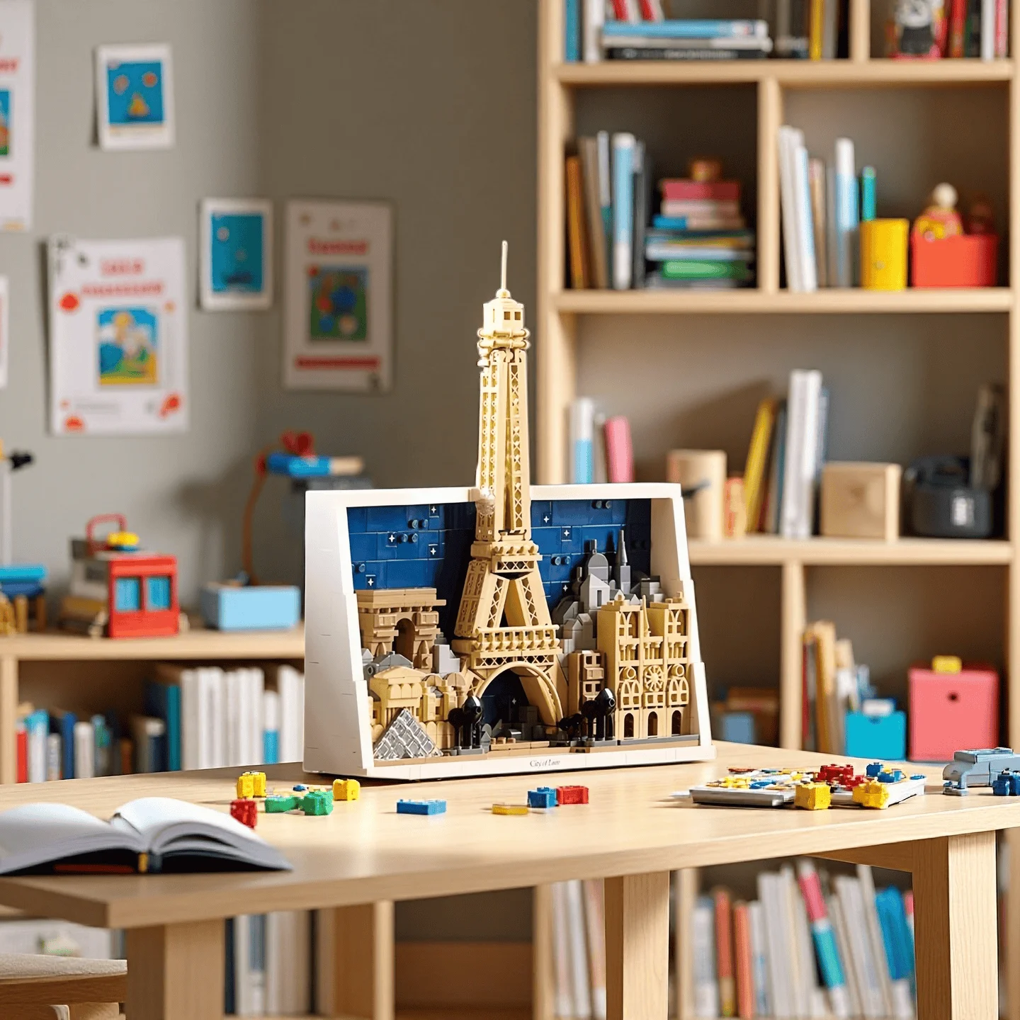 

Модель-конструктор MOC Love City Style из 958 деталей для настенного дисплея, идеальный романтический подарок на День святого Валентина для пар