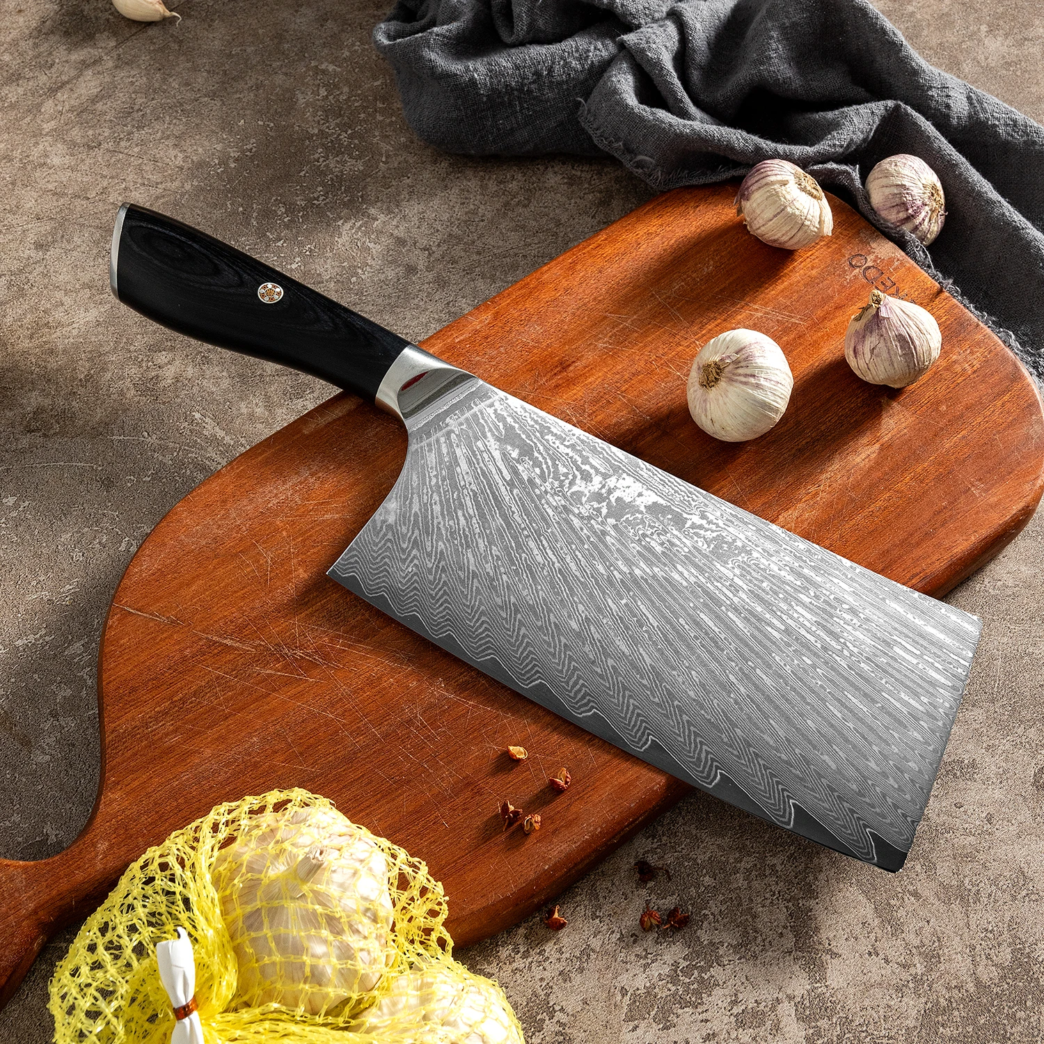 

7.5 Inch Chinese Chef Knife 67 Layer Damascus Steel VG10 Blade Sharp Cleaver Meat Slicing Vegetable Kitchen Knives Cooking Tools