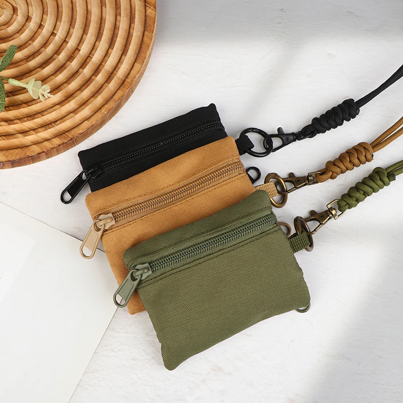 Mini Casual Halsband-Münzbörse Kartenhalter Reißverschlusstasche für Männer und Frauen Schlüsseltasche Kleine Tasche Kopfhörerhülle mit Lanyard – Detail 9