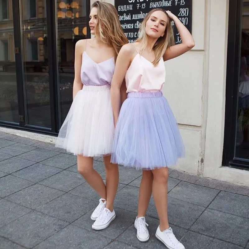 A Line Midi Tutu Skirts Women Multi-layer Fluffy Tulle Elastic Waist Half Skirt Knee-Length Free Size Wedding Bridal Petticoat