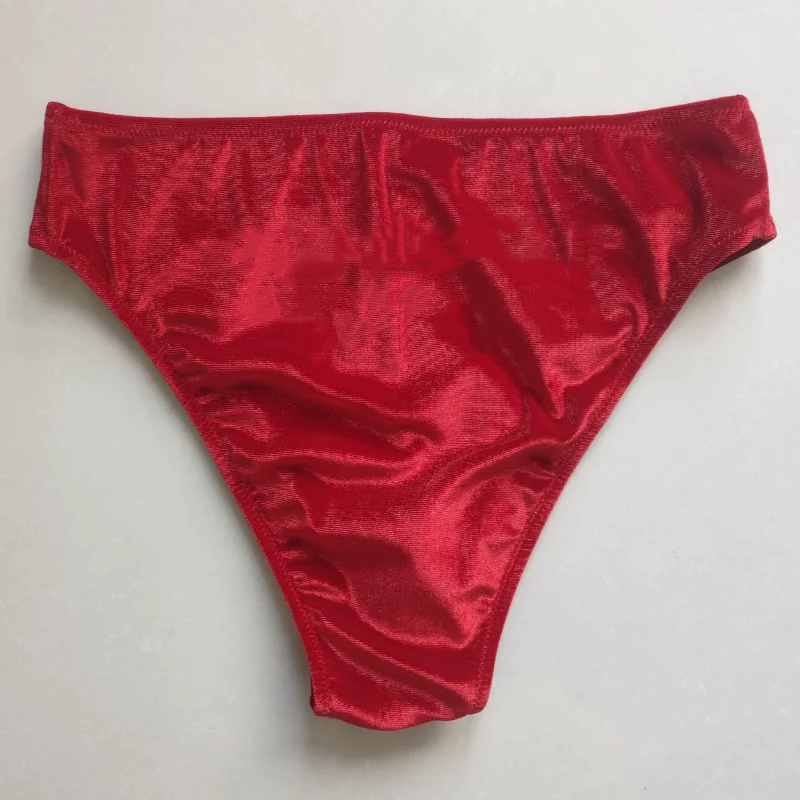 Korean Velvet Men Physique Competition Posing Trunks High Waist Stretch Soft Bodybuilding Stage Shorts Fitness Contest Briefs view 2
