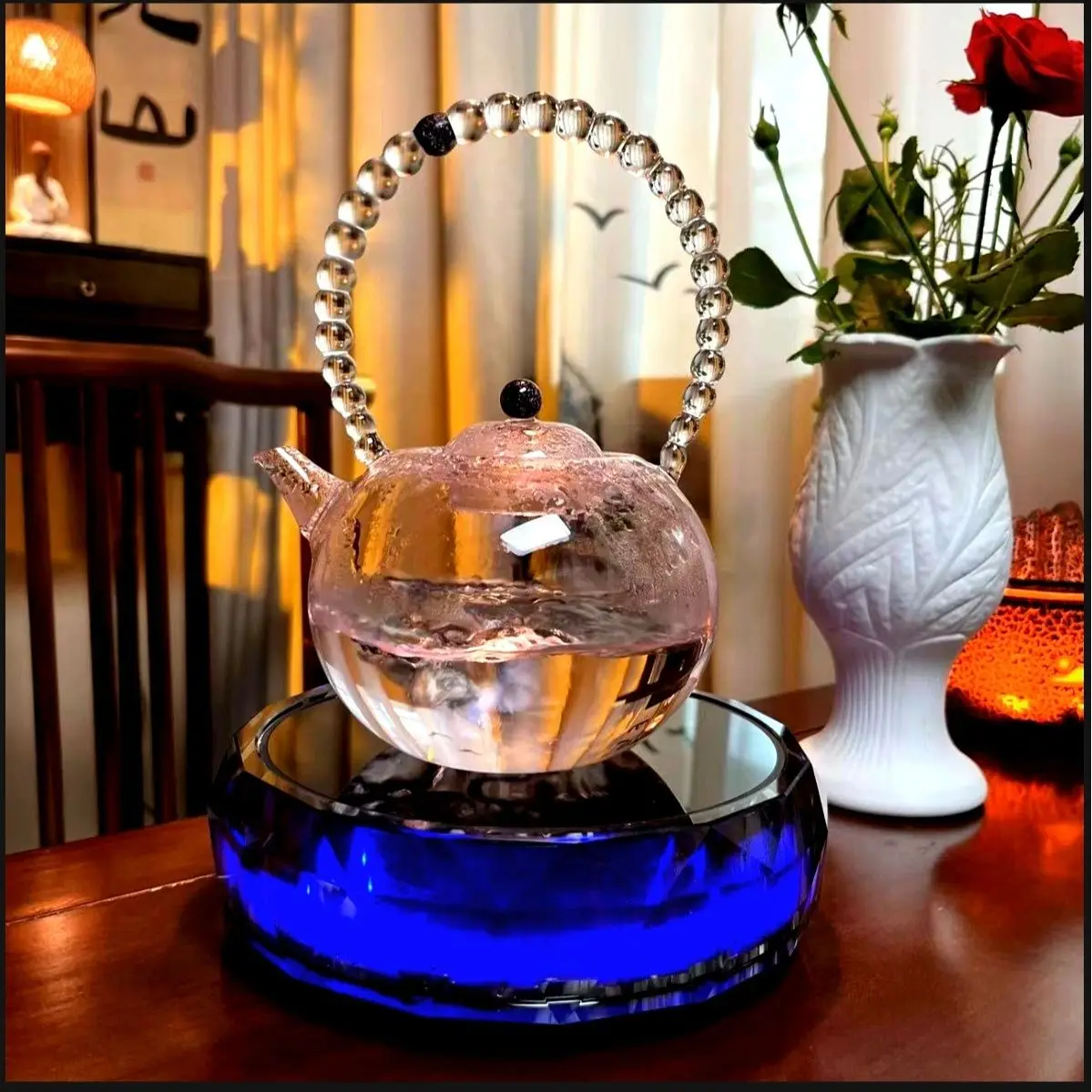 Heat-resistant glass tea set, electric ceramic stove crystal cup, water cup souvenir, gift coffee health pot