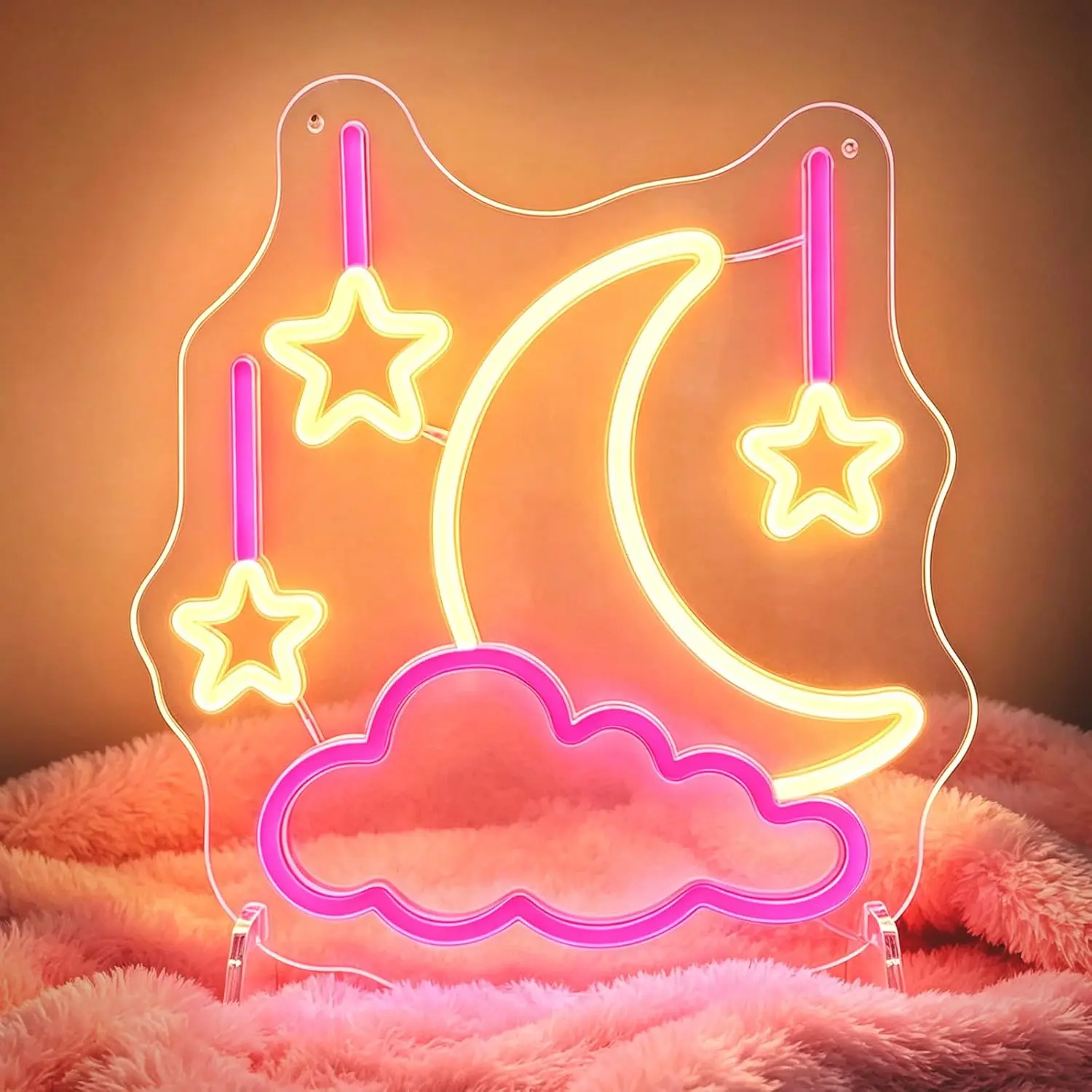 Moon Star Cloud Neon Sign USB Powered LED Neon Light Wall Decor Girls Bedroom Bar Nursery Dorm Night Lamp Birthday Gift