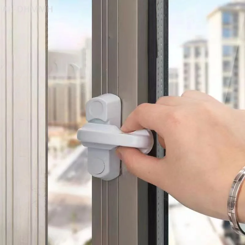 Child Safe Plastic Window Door Sash Lock Security Lever Handle Sweep Latch for Home Safety