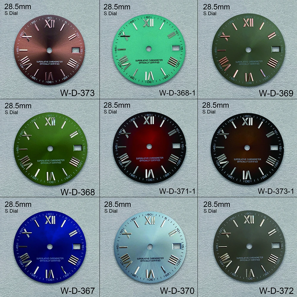 

28.5mm S Logo Rome Dial Fit NH35/NH36/4R/7S Japanese Movement High-Quality Sunray Dial Watch Modified Accessories