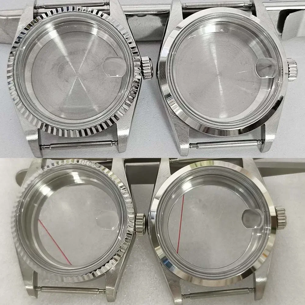 Acrylic Glass 36mm Watch Case Magnifier Transparent/Dense Base Stainless Steel Case for NH35 NH36 4R Movement