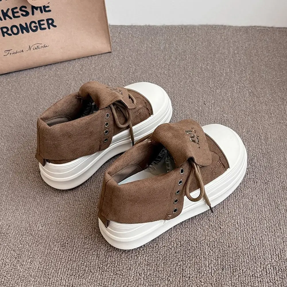 المرأة ريترو الوجه تصميم سميكة وحيد أحذية بوت قصيرة غير رسمية الخريف 2025 موضة الاتجاه تنوعا Cofmortable عدم الانزلاق أحذية رياضية مكتنزة