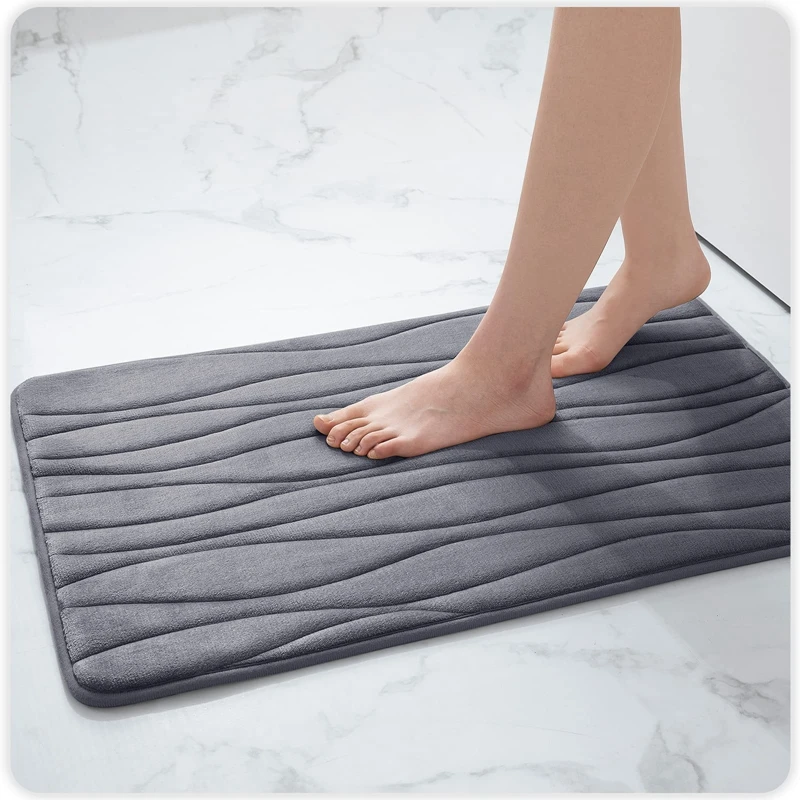 

Homaxy Memory Foam Bath Mat Bathroom Toilet Non-Slip Foot Rug Absorbent Kitchen Carpet Liv Room Bedroom Home Decor Bathroom Rug